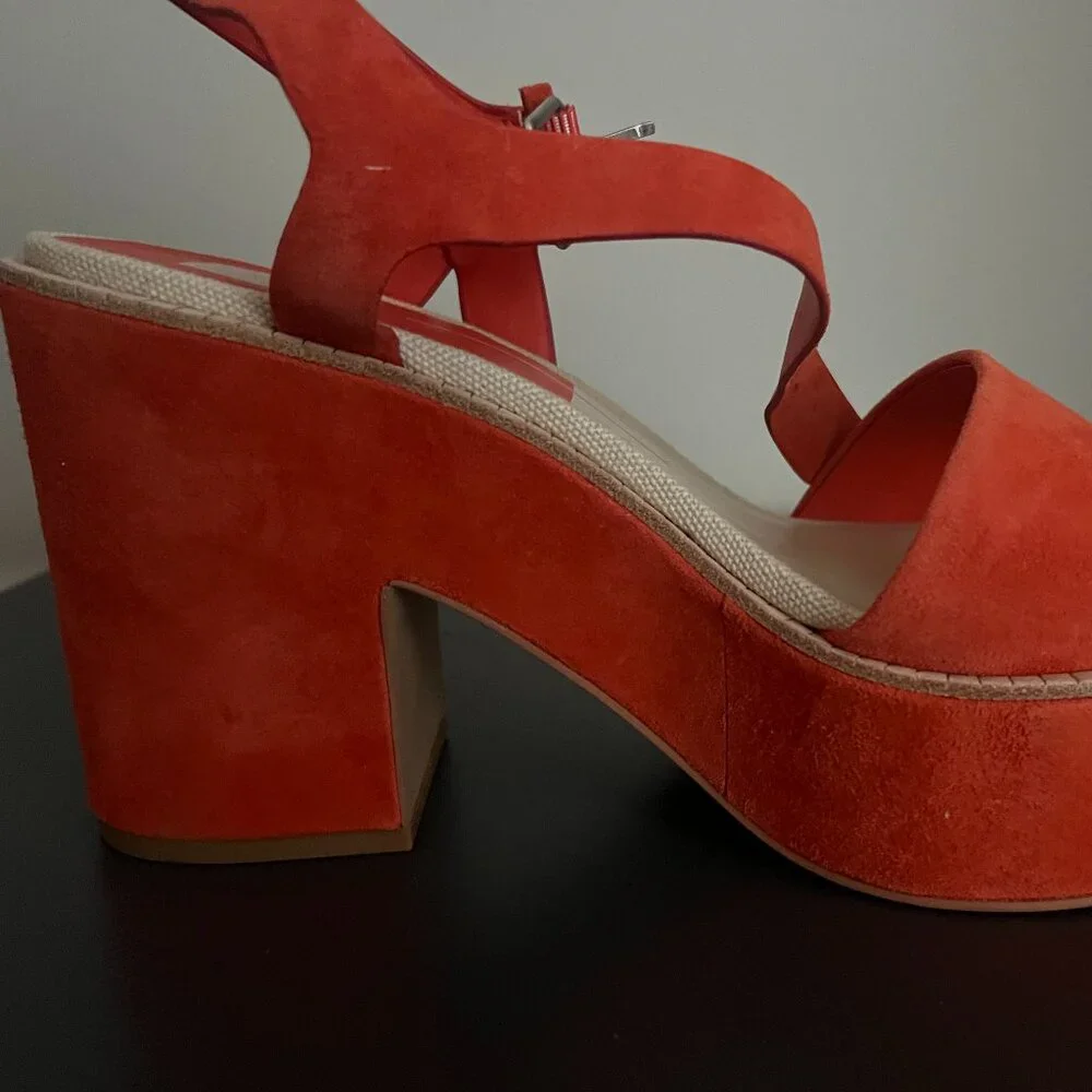 Dolce Vita Elly Platform Sandal - Persimmon Suede - size 9.5 - Picture 4 of 5